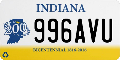 IN license plate 996AVU