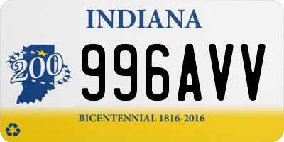 IN license plate 996AVV