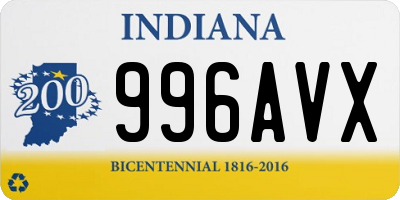 IN license plate 996AVX