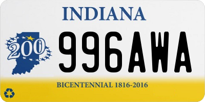 IN license plate 996AWA