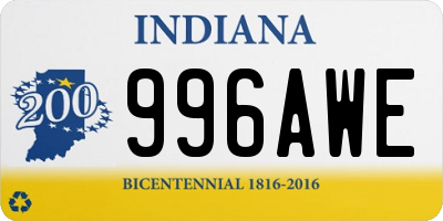 IN license plate 996AWE