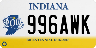 IN license plate 996AWK