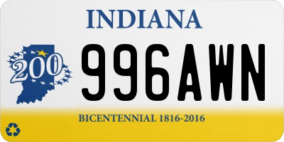 IN license plate 996AWN