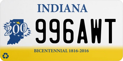 IN license plate 996AWT