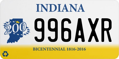 IN license plate 996AXR