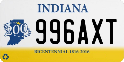 IN license plate 996AXT