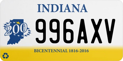 IN license plate 996AXV