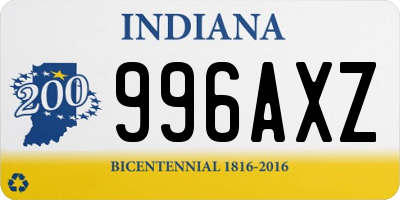 IN license plate 996AXZ