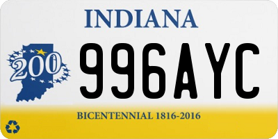 IN license plate 996AYC