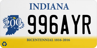 IN license plate 996AYR