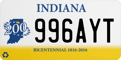 IN license plate 996AYT
