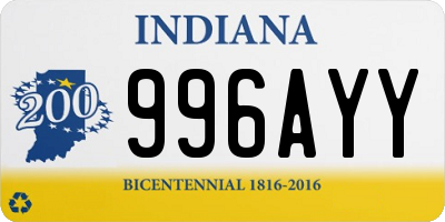 IN license plate 996AYY