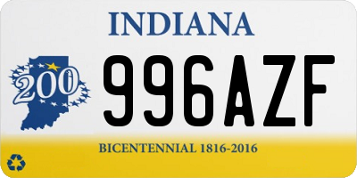 IN license plate 996AZF