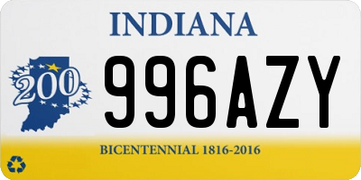 IN license plate 996AZY