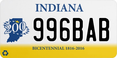 IN license plate 996BAB