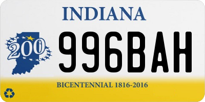 IN license plate 996BAH