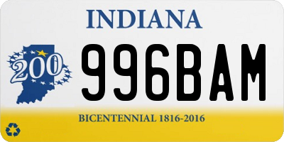 IN license plate 996BAM