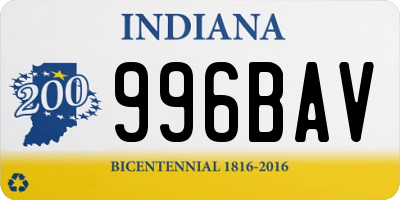 IN license plate 996BAV