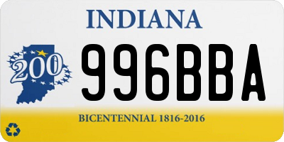 IN license plate 996BBA