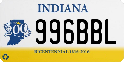 IN license plate 996BBL