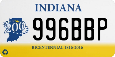 IN license plate 996BBP