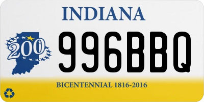 IN license plate 996BBQ