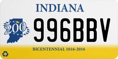 IN license plate 996BBV