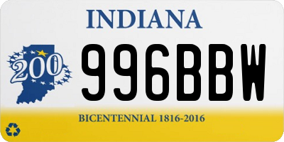 IN license plate 996BBW