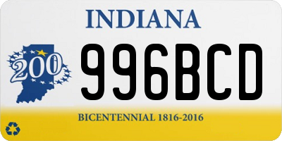 IN license plate 996BCD