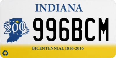 IN license plate 996BCM