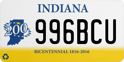 IN license plate 996BCU