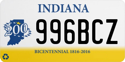 IN license plate 996BCZ