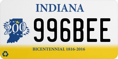 IN license plate 996BEE