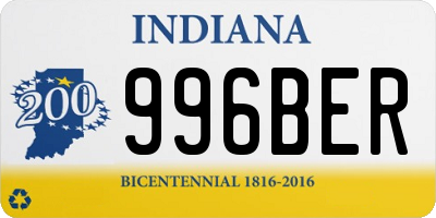 IN license plate 996BER