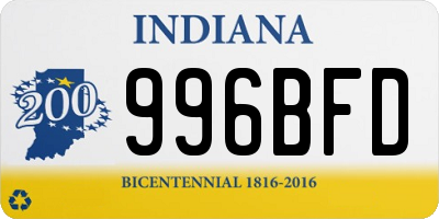 IN license plate 996BFD