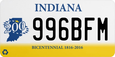 IN license plate 996BFM