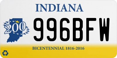 IN license plate 996BFW