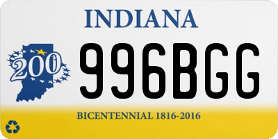 IN license plate 996BGG