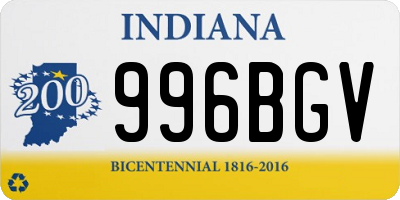 IN license plate 996BGV