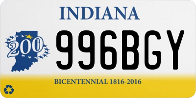 IN license plate 996BGY