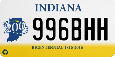 IN license plate 996BHH