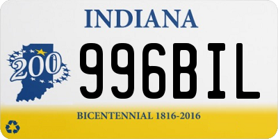 IN license plate 996BIL