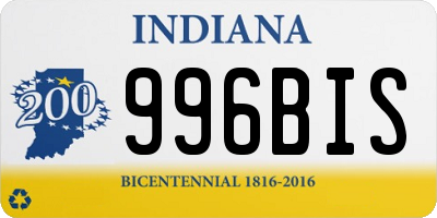 IN license plate 996BIS