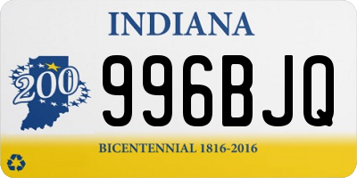 IN license plate 996BJQ