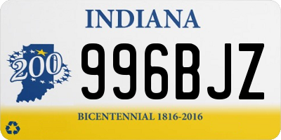 IN license plate 996BJZ