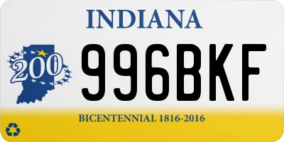 IN license plate 996BKF