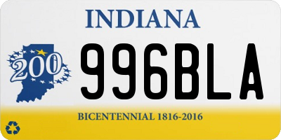 IN license plate 996BLA