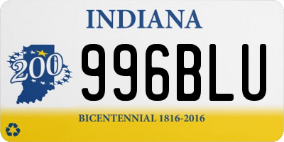 IN license plate 996BLU