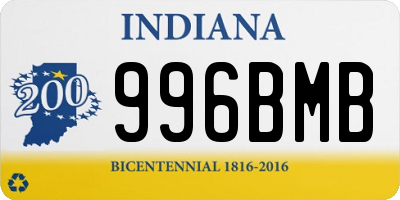 IN license plate 996BMB