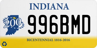 IN license plate 996BMD